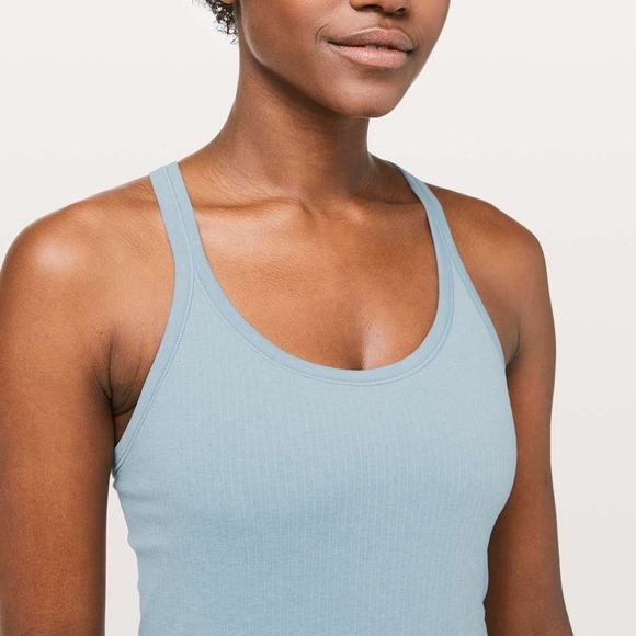 Lululemon Ebb To Street II Racerback Ribbed Tank Top in Blue Cast - Picture 3 of 8